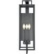 Lamont 3 Light 28.5 inch Textured Black Outdoor Wall Sconce